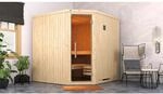 Weka Element-Ecksauna Varberg 3 Sparset 7,5 kW OS Glast&uuml;r Saunaleuchtenset
