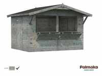 Palmako Stella Holz-Gartenhaus Grau Satteldach Tauchgrundiert 323 cm x 259 cm