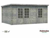Palmako Ella Holz-Gartenhaus Grau Pultdach Tauchgrundiert 470 cm x 300 cm
