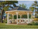Palmako Holz-Pavillon Betty Braun impr&auml;gniert 465 cm x 465 cm ohne Fu&szlig;boden