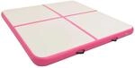 vidaXL Aufblasbare Gymnastikmatte mit Pumpe 200x200x10 cm PVC Rosa 92694