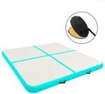 vidaXL Aufblasbare Gymnastikmatte mit Pumpe 200x200x10 cm PVC Gr&uuml;n 92696