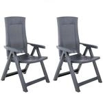 vidaXL Verstellbare Gartenst&uuml;hle 2 Stk Kunststoff Anthrazit 48761