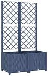 vidaXL Garten-Pflanzgef&auml;&szlig; mit Spalier Blaugrau 80 x 40 x 136 cm PP 318251