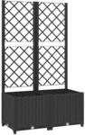 vidaXL Garten-Pflanzgef&auml;&szlig; mit Spalier Schwarz 80 x 40 x 136 cm PP 318271