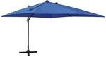 vidaXL Ampelschirm mit LED-Beleuchtung 300 cm Azurblau 312349