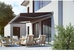 Halbkassetten Markise SUN LED 350 x 250 cm Gestell Anthrazit Tuch Grau NHK,i.