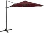vidaXL Ampelschirm mit LED-Beleuchtung 300 cm Bordeauxrot 312342