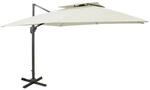 vidaXL Ampelschirm mit Doppeldach 300 x 300 cm Sand 312368