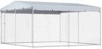 vidaXL Outdoor-Hundezwinger mit &Uuml;berdachung 382x382x225 cm 145029