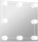vidaXL Wandspiegel mit LED-Beleuchtung Quadratisch Glas 3078636