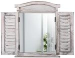 MCW Wandspiegel mit Fensterl&auml;den Wei&szlig; Shabby