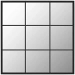 vidaXL Wandspiegel Schwarz 60x60 cm Metall 342206
