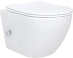 Belvit Sp&uuml;lrandloses Wand-WC Dusch-WC mit Kalt- und Warmwasserarmatur und Taharet