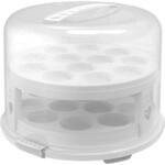 Rotho Tortenglocke mit Trays Fresh XL 26 cm Wei&szlig;-Transparent