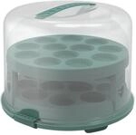 Rotho Tortenglocke mit Trays Fresh XL 26 cm Mistletoe Green