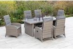 Merxx Atrani Set 7-tlg. 6 Sessel mit Gasdruck Gartentisch 200 x 100 cm