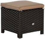 Merxx Salerno Gartenhocker 40 x 40 cm Braun Stahl Kunststoffgeflecht