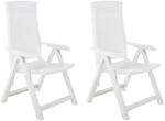 vidaXL Verstellbare Gartenst&uuml;hle 2 Stk Kunststoff Wei&szlig; 48760
