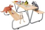 Kinderfestzeltgarnitur Pinolino Michel 53 cm x 110 cm x 110 cm Hellgrau Natur