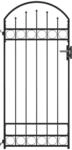 vidaXL Zauntor mit Gew&ouml;lbter Spitze Stahl 89x200 cm Schwarz 145750