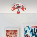 Brilliant LED-Spotrondell Racing 3-flammig Rot und Wei&szlig;-Schwarz