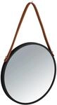 Wenko Wandspiegel Borrone &Oslash; 30 cm Schwarz-Braun