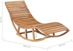 vidaXL Schaukelliege mit Auflage Massivholz Teak Weinrot