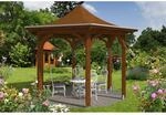 Skan Holz Pavillon Versailles Leimholz 418 cm x 360 cm Nussbaum