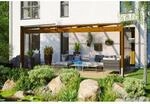 Skan Holz Terrassen&uuml;berdachung Novara 557 cm x 359 cm Nussbaum