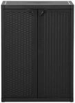vidaXL Gartenschrank Schwarz 65x45x88 cm PP Rattan-Optik