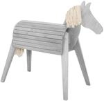 roba Spiel- & Voltigierpferd Sheddie in Grauem Massivholz mit R&uuml;ckenh&ouml;he 88,5 cm