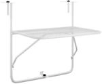 vidaXL Balkontisch Wei&szlig; 60x40 cm Stahl 340916