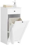 SoBuy W&auml;scheschrank mit ausklappbarem W&auml;schesack MDF Wei&szlig; BZR21-W
