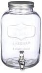 Relaxdays Getr&auml;nkespender Glas Transparent mit Zapfhahn 5 L 28 cm x 15 cm x 16 cm