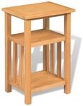 vidaXL Beistelltisch mit Zeitungsablage 27x35x55 cm Massivholz Eiche