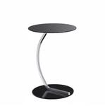 Relaxdays Beistelltisch Glas Stahl Schwarz Silber Stabil 55 cm x 40 cm 3,9 kg