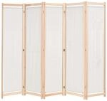 vidaXL 5-teiliger Raumteiler Creme 200 x 170 x 4 cm Stoff