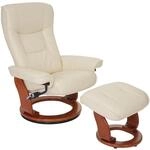 MCA Relaxsessel Hamilton Echtleder 130kg Belastbar Creme Honigfarben