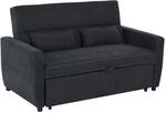 HOMCOM Schlafsofa 2-Sitzer mit Bettfunktion Wurfkissen Samtoptik
