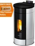 Freepoint Pelletofen Globe Stahl Wei&szlig; 10,5 kW mit Automatik