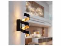 Luce Design LED-Wandleuchte Helix Schwarz-Gold 26 cm x 10 cm x 13 cm
