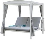 Home Deluxe Pavillon-Gartenliege Lyon 208 cm x 188 cm Wei&szlig;/Grau