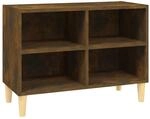 vidaXL TV-Schrank mit Massivholz-Beinen R&auml;uchereiche 69,5x30x50 cm 813146