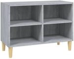 vidaXL TV-Schrank mit Massivholz-Beinen Grau Sonoma 69,5x30x50 cm 813147