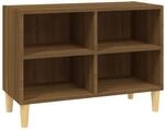 vidaXL TV-Schrank mit Massivholz-Beinen Braun Eichen-Optik 813148
