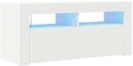 vidaXL TV-Schrank mit LED-Leuchten Wei&szlig; 90x35x40 cm 804319
