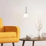 Brilliant Pendelleuchte Hadan 1-flammig Chrom und Wei&szlig;-Transparent