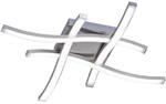 LED-Deckenleuchte Route 4-flammig 46 cm x 46 cm Nickel matt