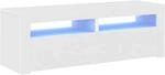 vidaXL TV-Schrank mit LED-Leuchten Wei&szlig; 120x35x40 cm 804355
